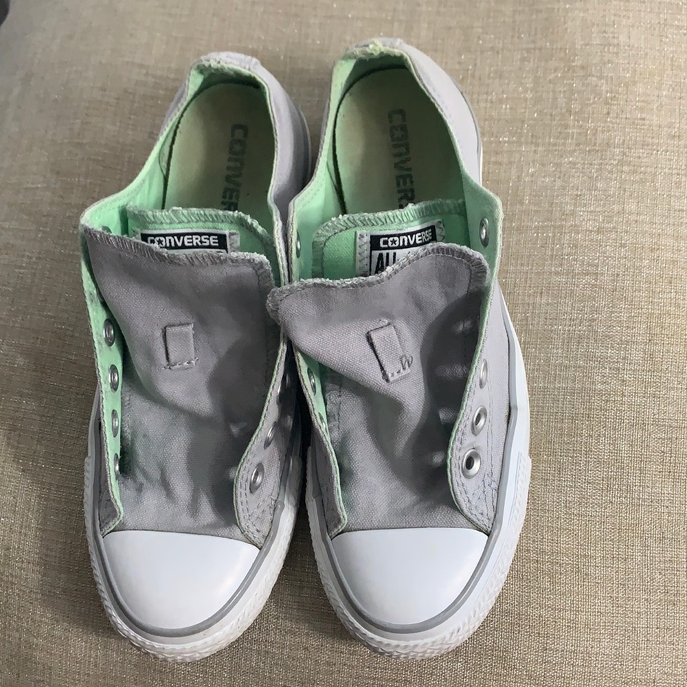 Converse Double Tongue grey&mint sneakers sz 7